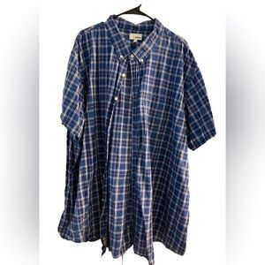 Sonoma Goods For Life Men’s 4XB Blue Plaid Short Sleeve Button Down Shirt